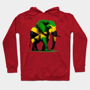 Jamaican Jungle Vibes: Reggae Elephant Art T-shirt Hoodie